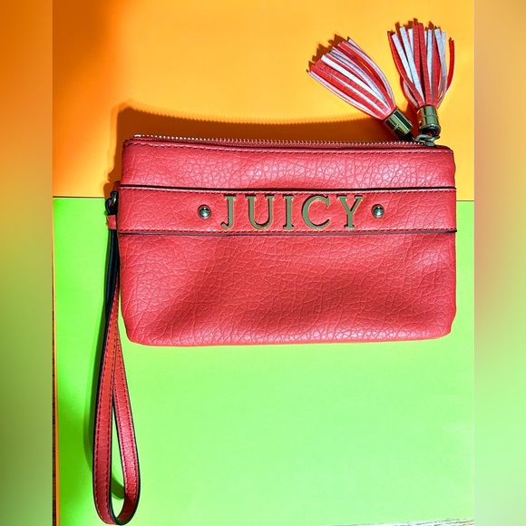 Juicy Couture Handbags - Juicy Couture Coral  Wristlet with Tassels